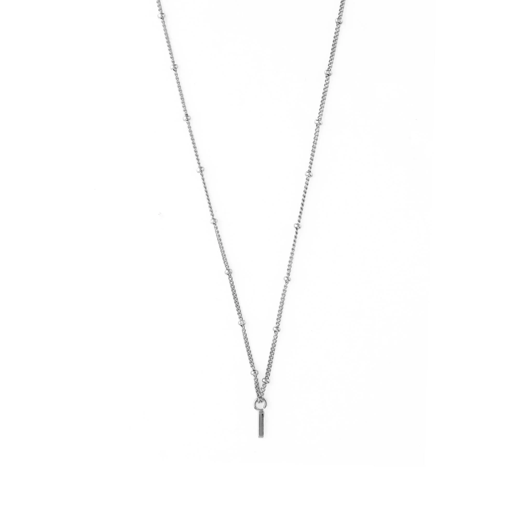 Satellite Chain Initial Necklace - Silver - T - Image 11