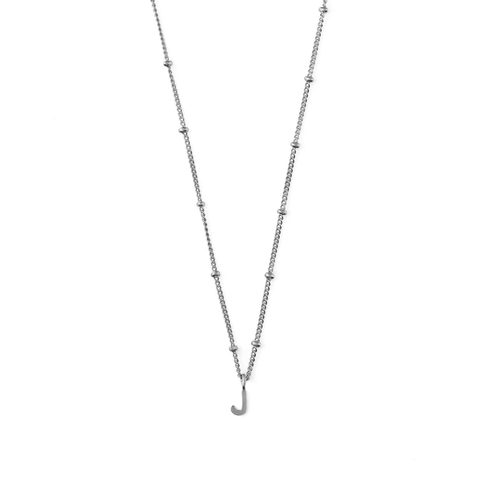 Satellite Chain Initial Necklace - Silver - T - Image 12