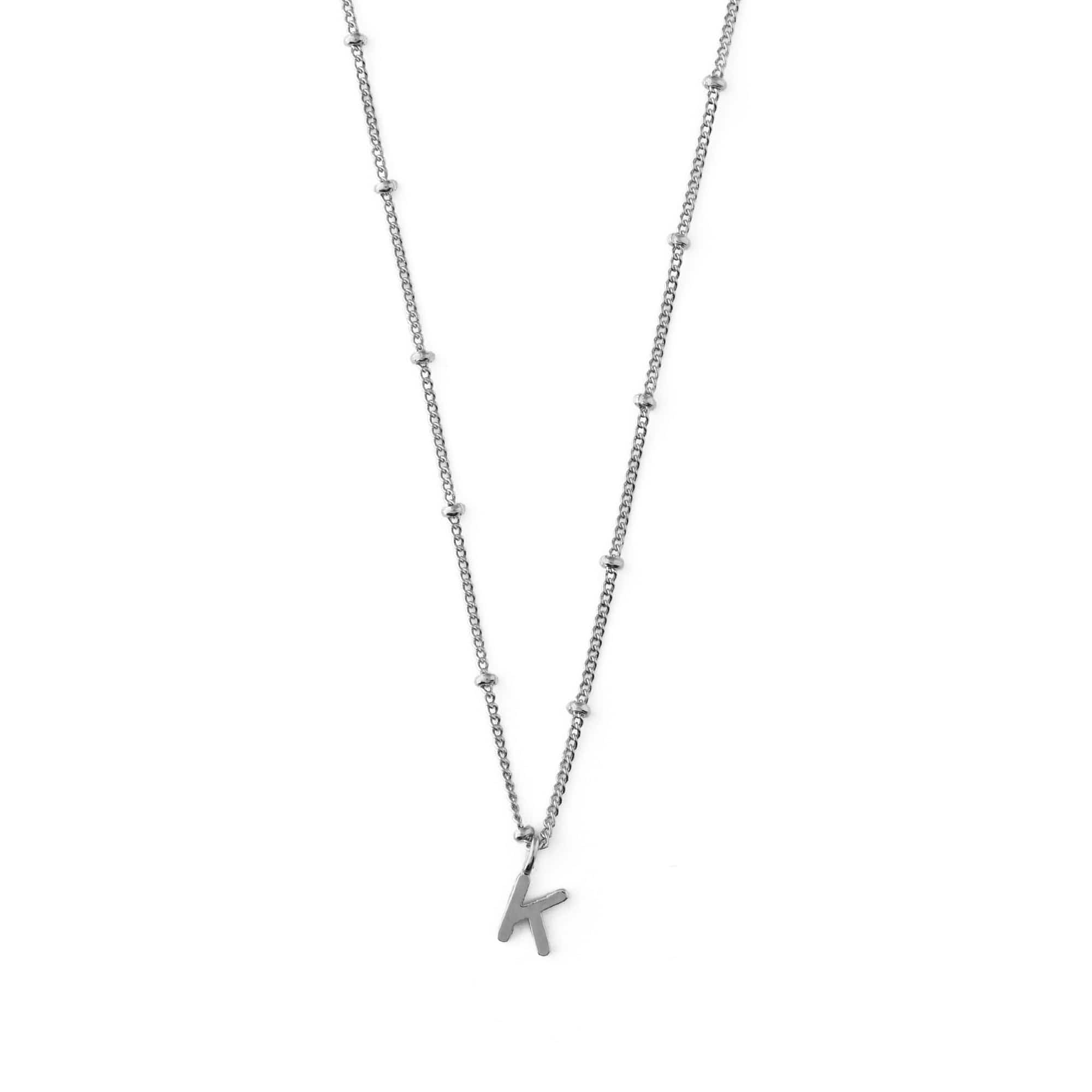 Satellite Chain Initial Necklace - Silver - T - Image 13
