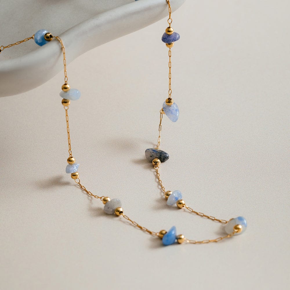 Semi-Precious Sodalite Stationed Chip Necklace - Image 3