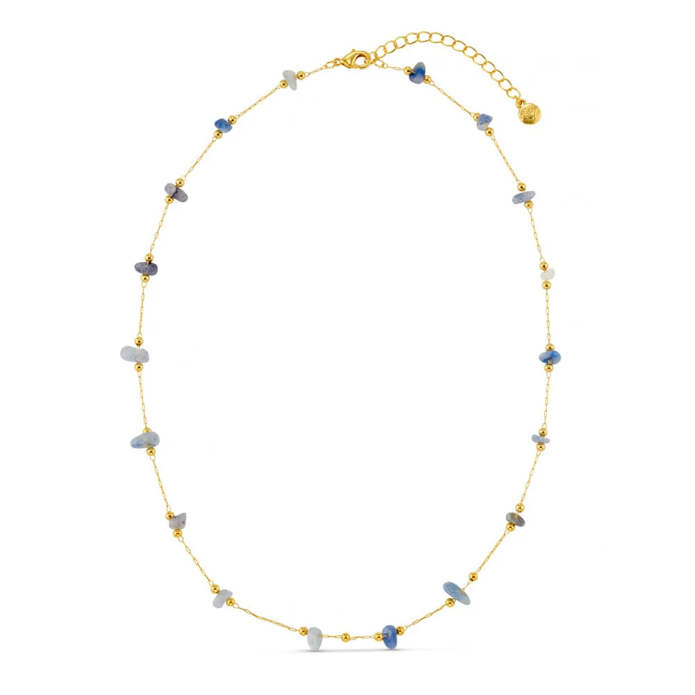 Semi-Precious Sodalite Stationed Chip Necklace - Image 4