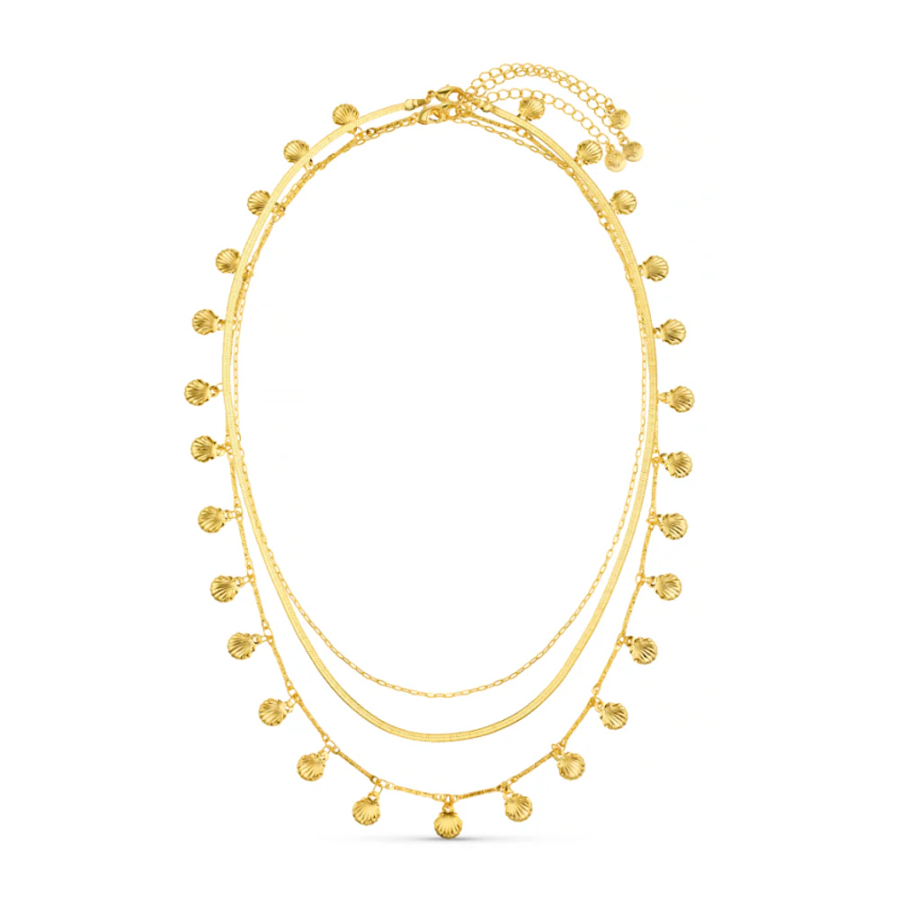 Shell Fringe 3-Row Necklace - Image 4