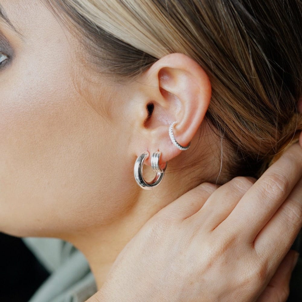 Fine Pavé Ear Cuff - Silver - Image 5