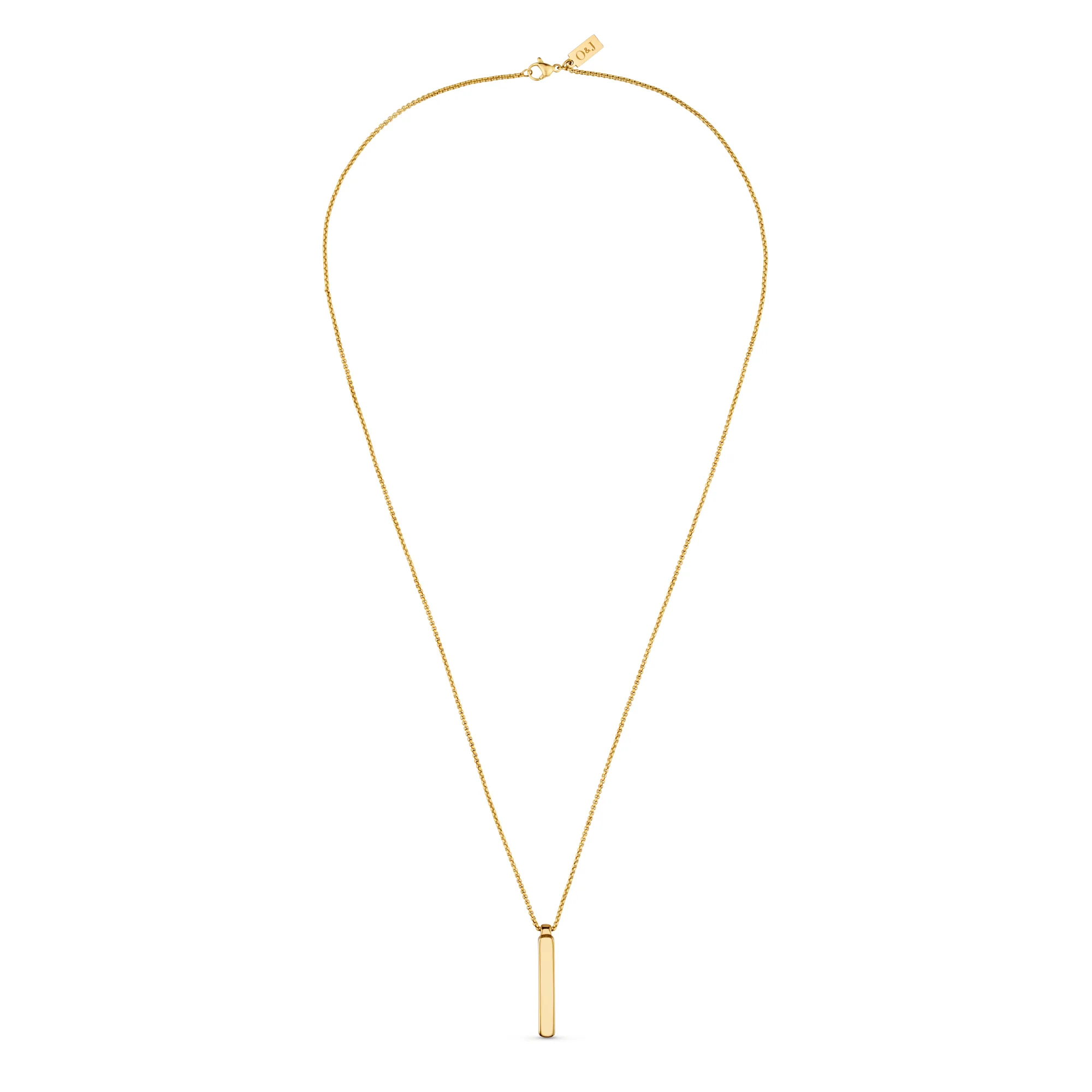 Solid Bar Necklace - Gold - Image 3