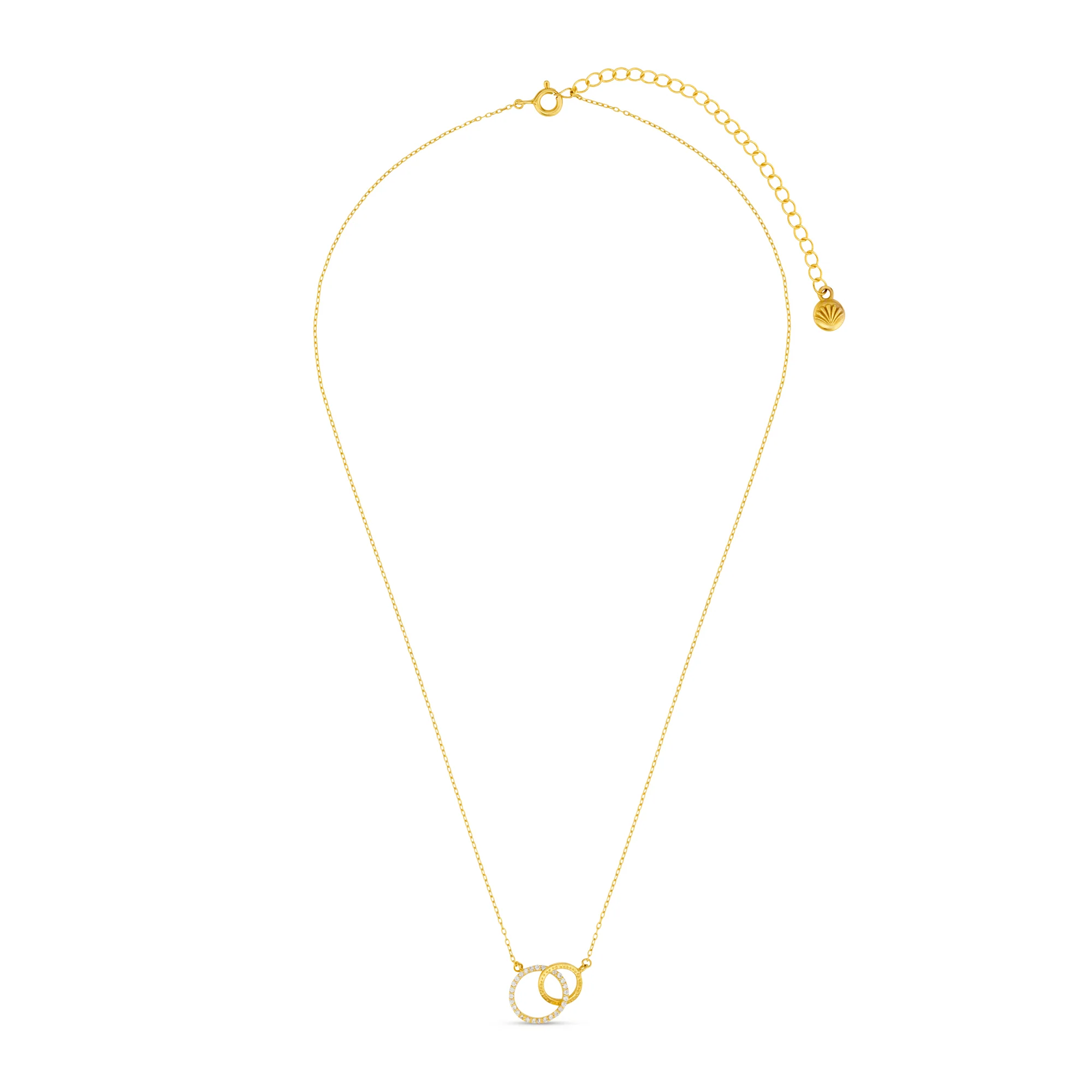 LUXE Crystal Open Circle & Interlocking Necklace - Image 3