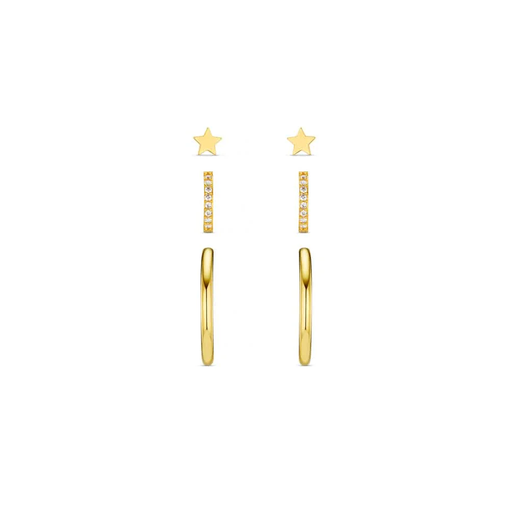 Star & Mixed Hoop Ear Stacking Set - Image 2