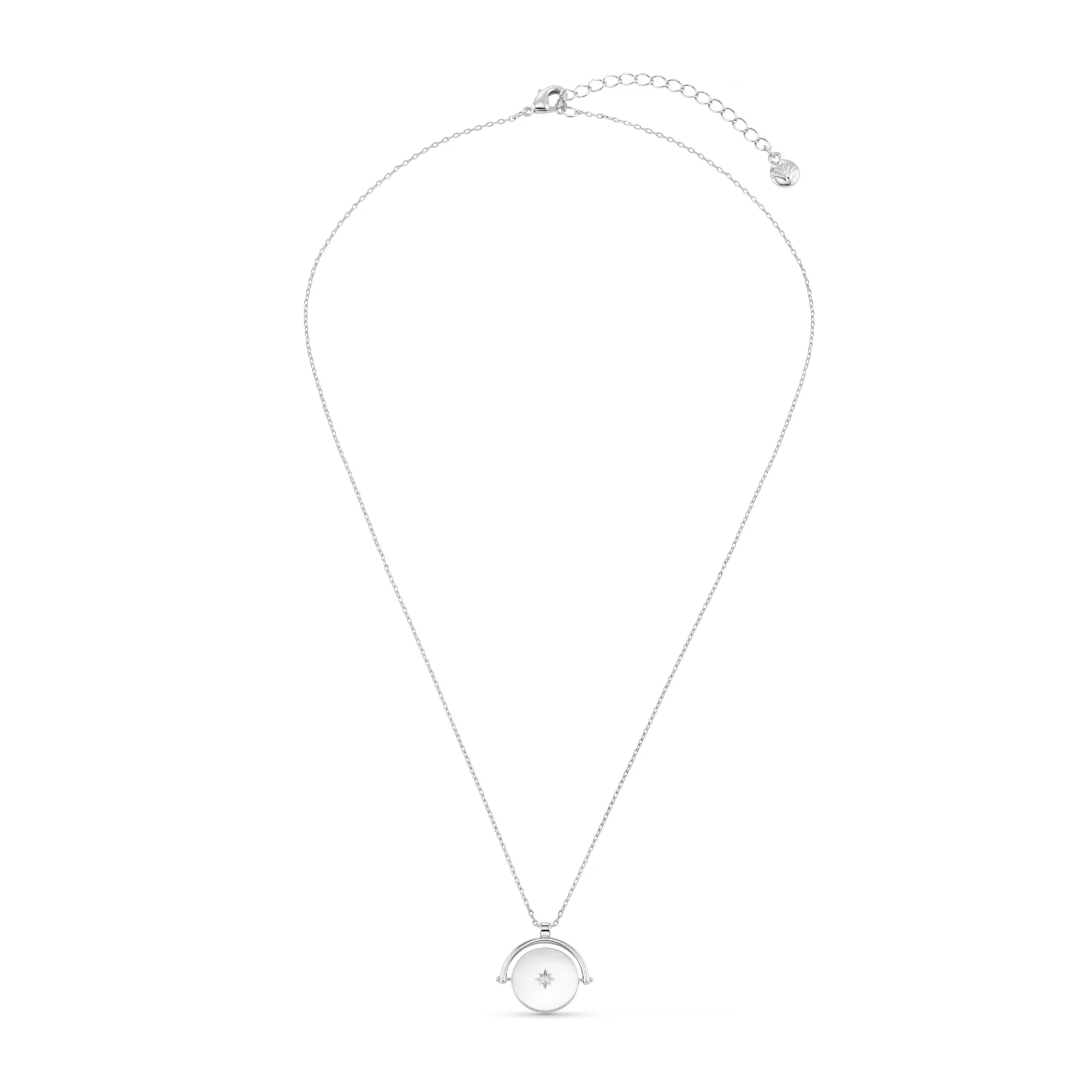 Starburst Coin Spinner Necklace Silver - Image 2