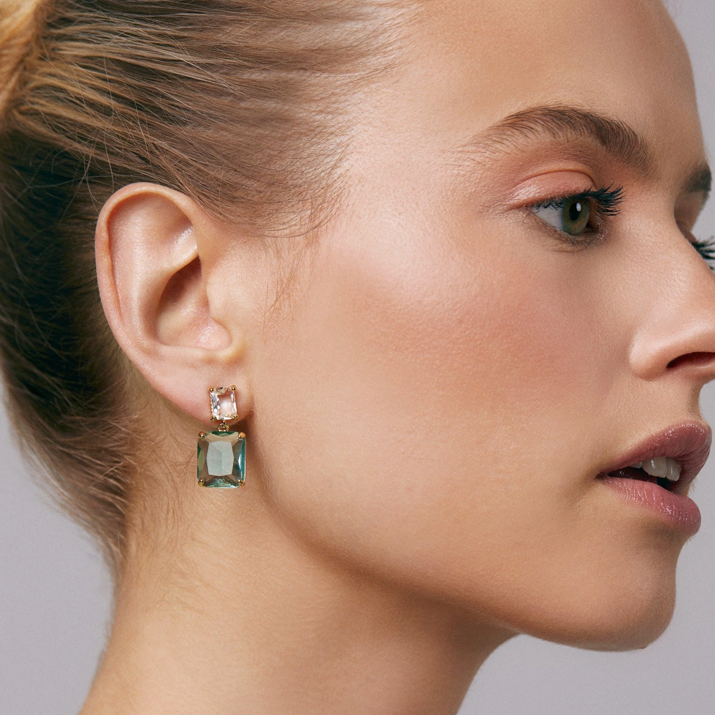 Statement Crystal Double Drop Earrings - Image 4