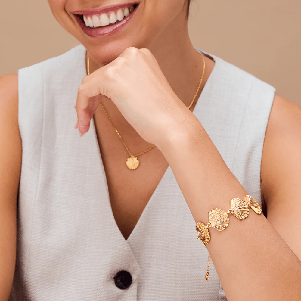 Statement Embellished Shell Bracelet - Image 2
