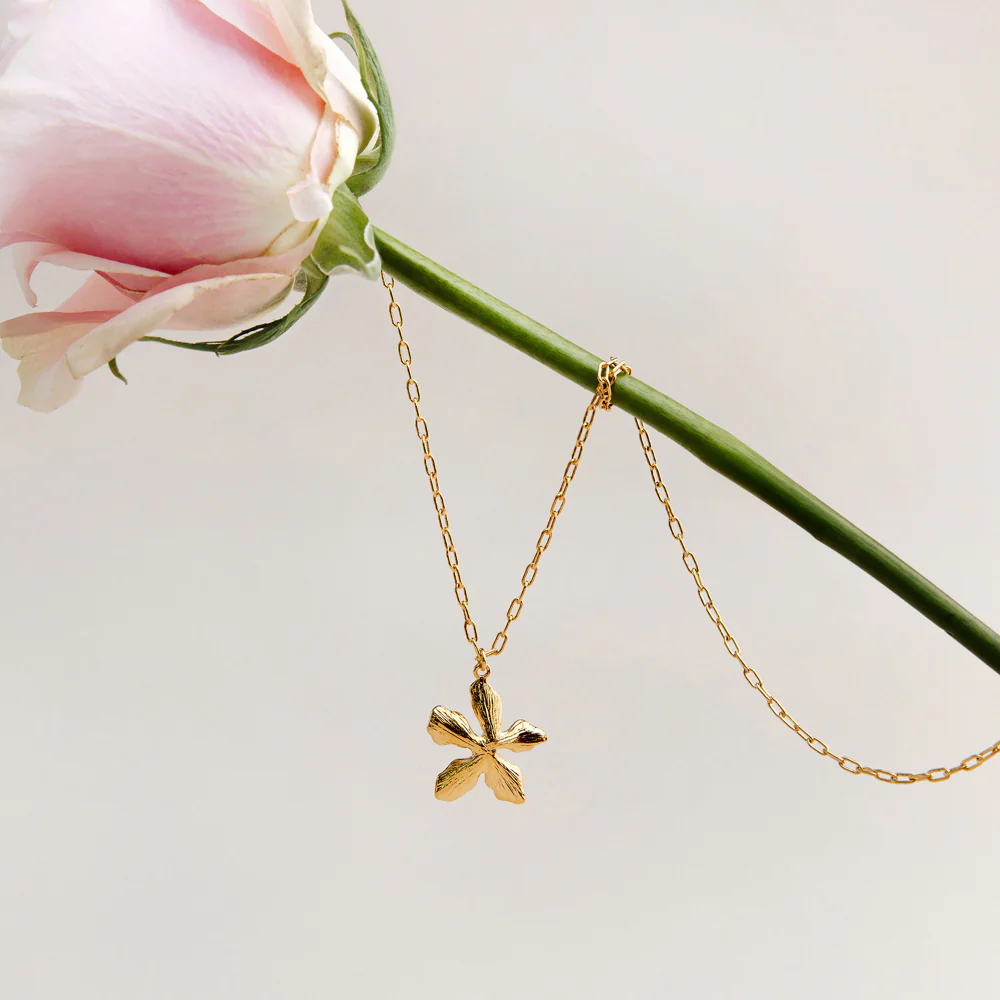 Statement Textured Flower Necklace - Image 5