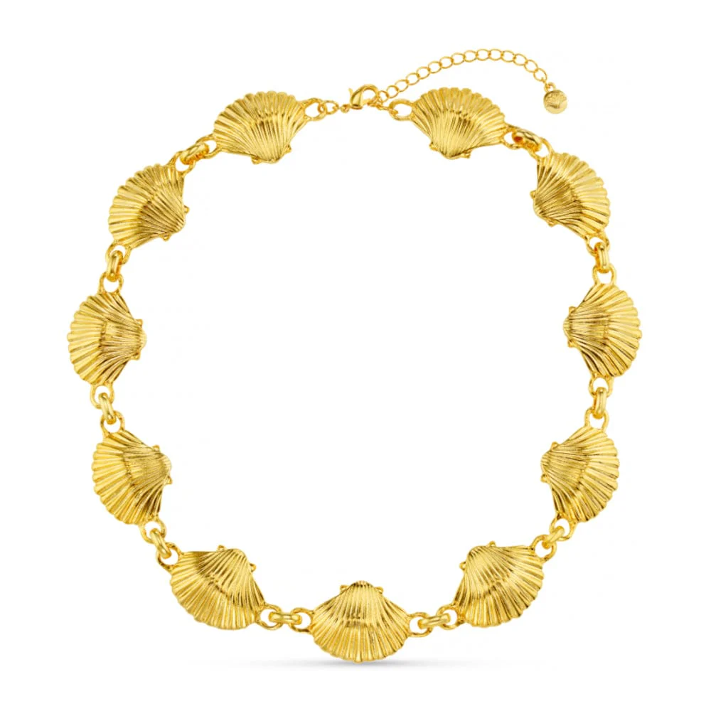 Statement Metal Shell Collar Necklace - Image 3