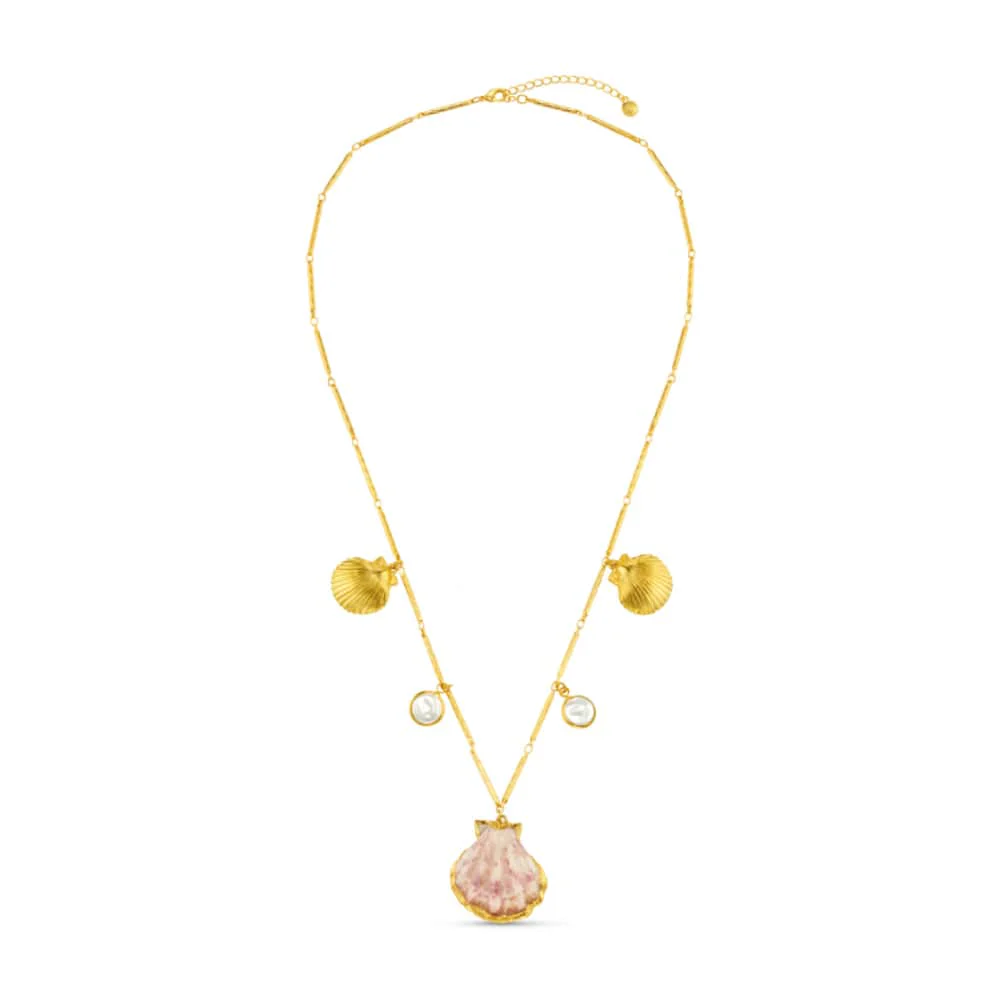Mixed Shell & Pearl Charm Necklace - Image 3
