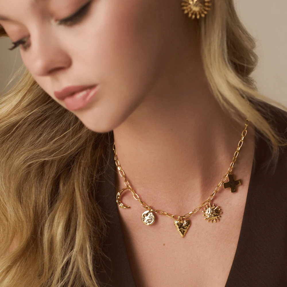 Statement Molten Charm Necklace - Image 3