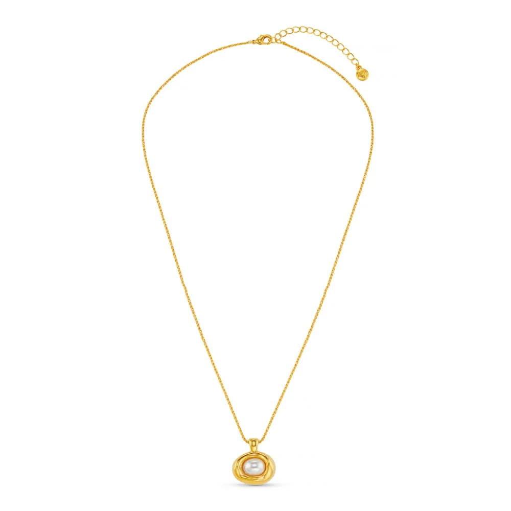 Statement Molten Pearl Necklace - Image 3