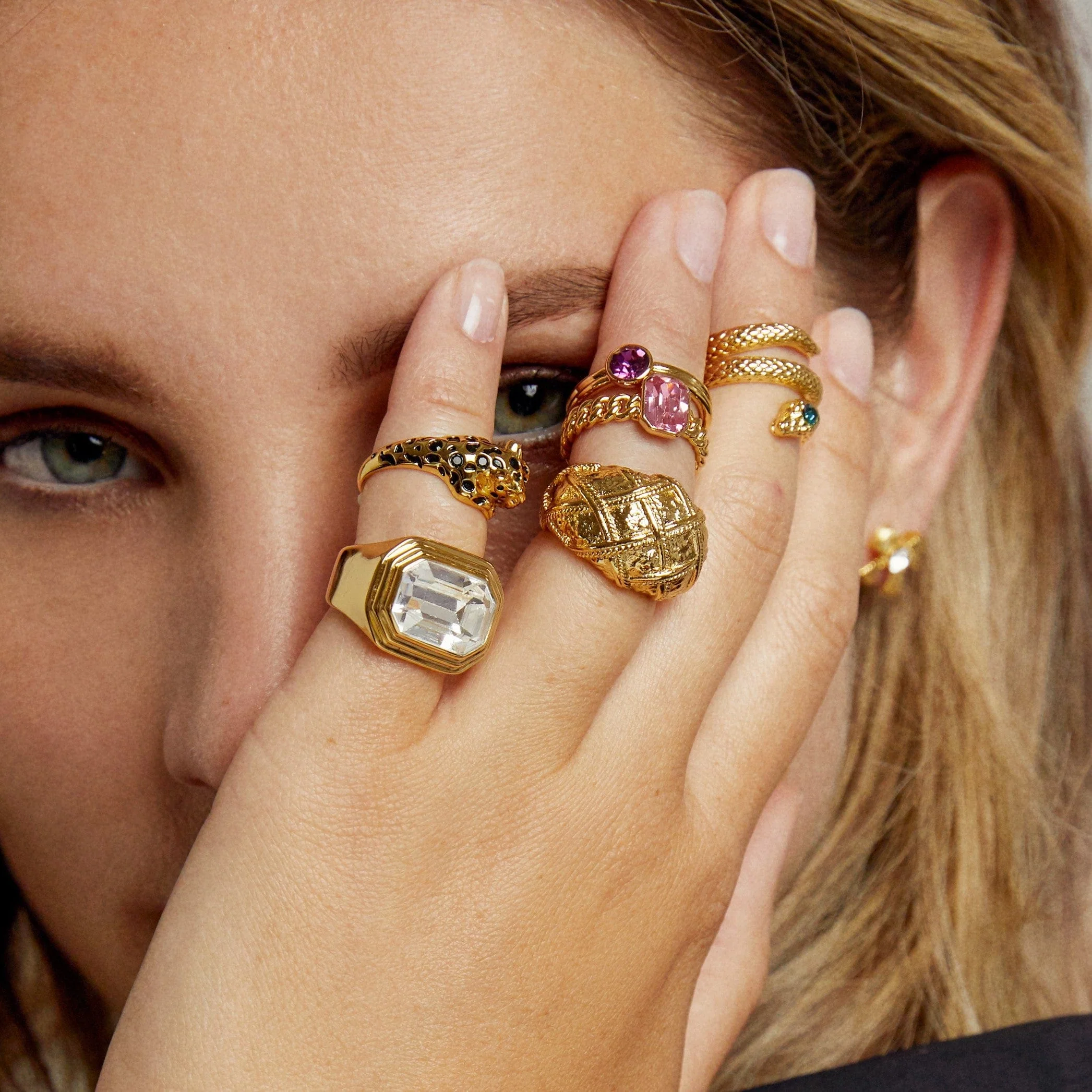 Statement Octagon Crystal Ring - Image 2