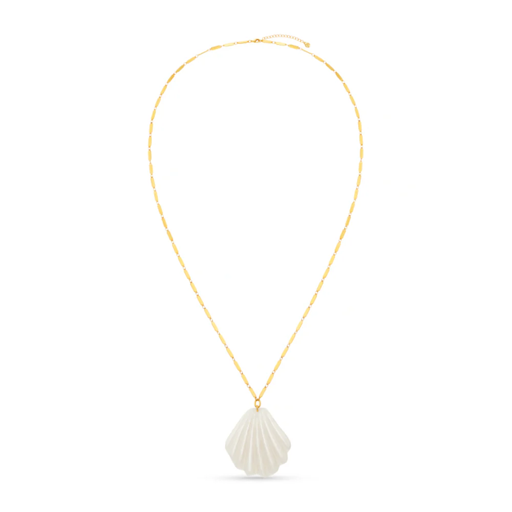 Statement Resin Shell Long Necklace - Image 4