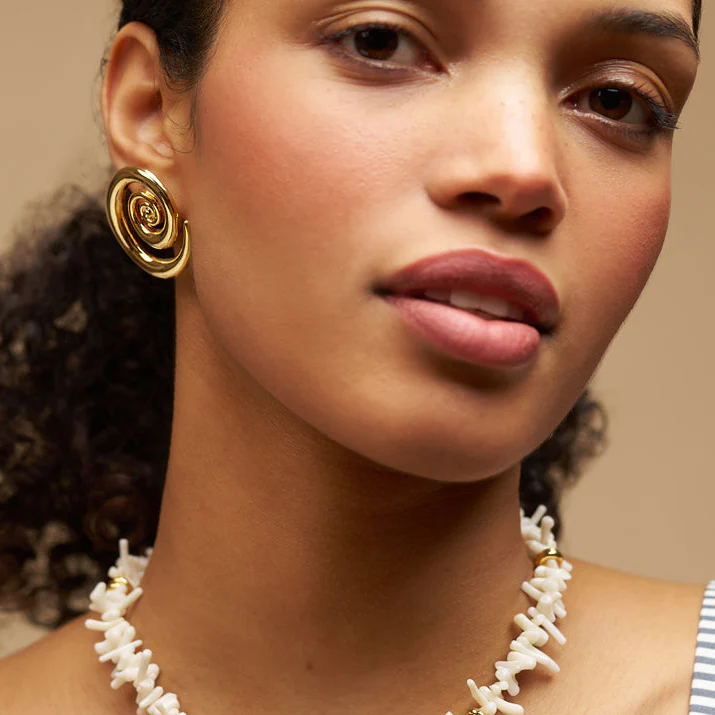 Oversized Spiral Stud Earrings - Image 2