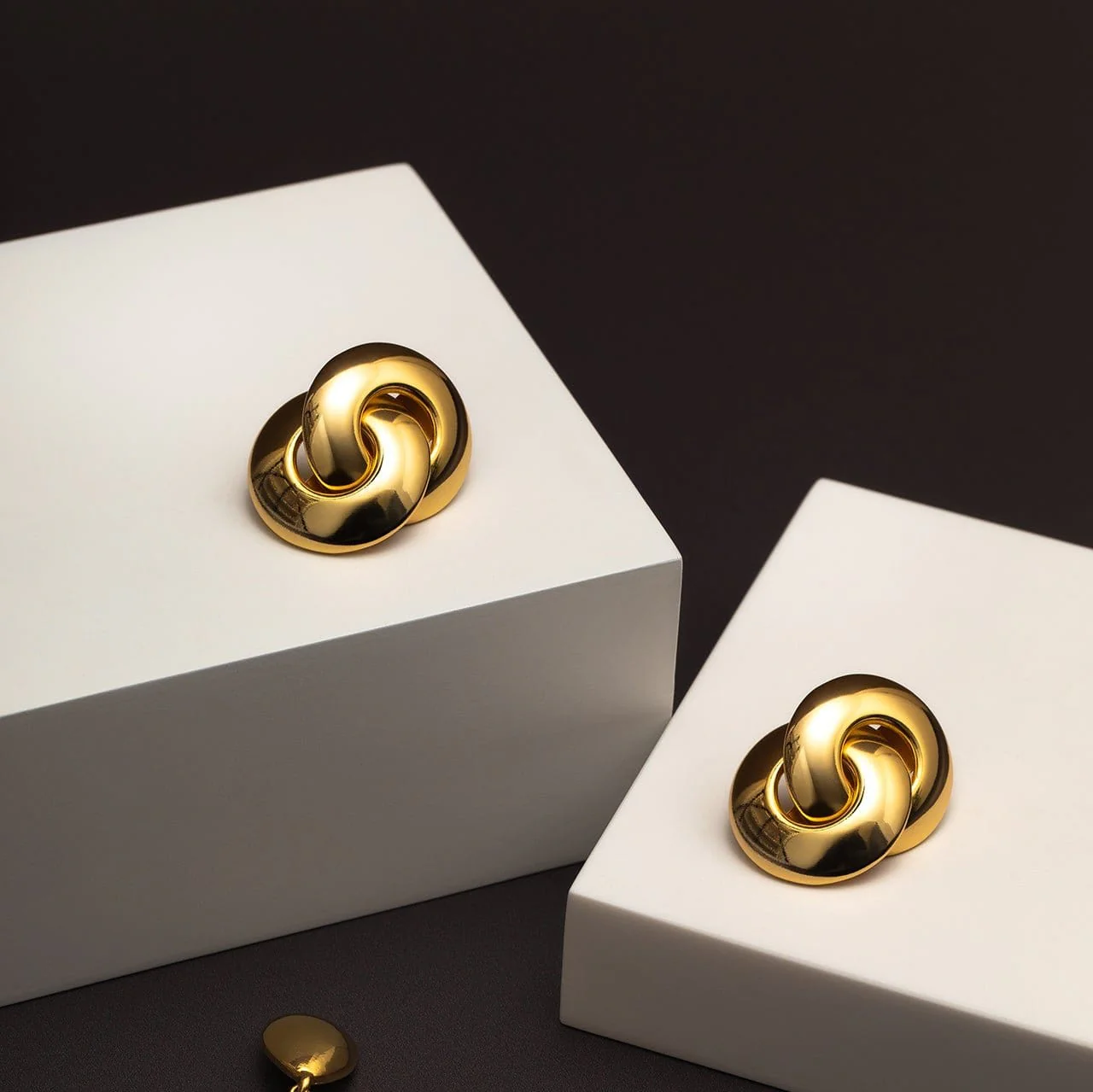 Statement Stud Interlocking Earrings - Image 4