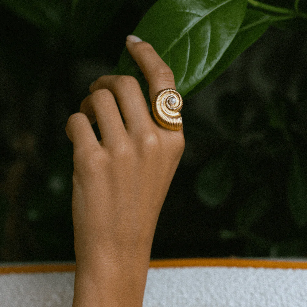 Statement Textured Ammonite Ring - Image 2