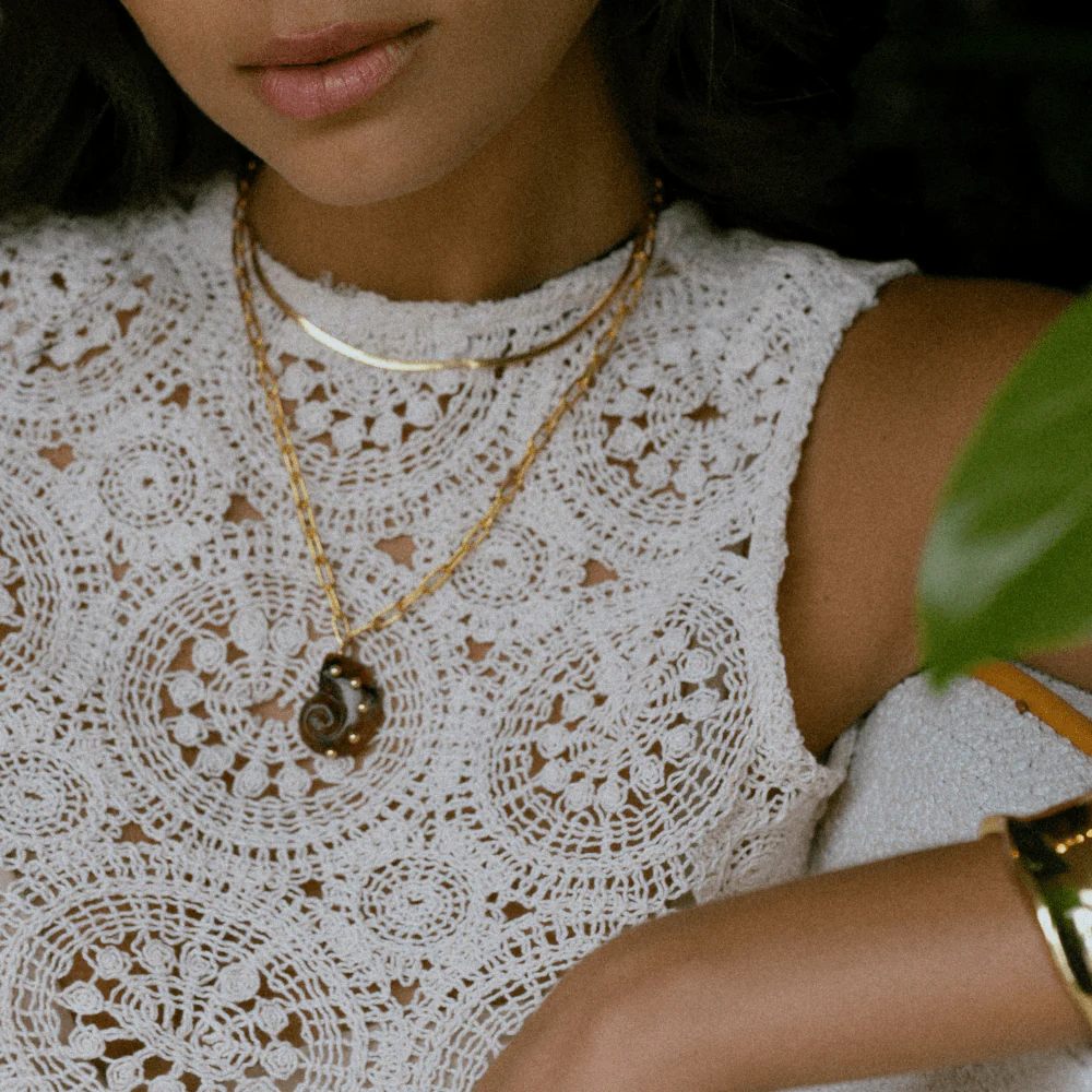 Studded Resin Ammonite Necklace - Image 2