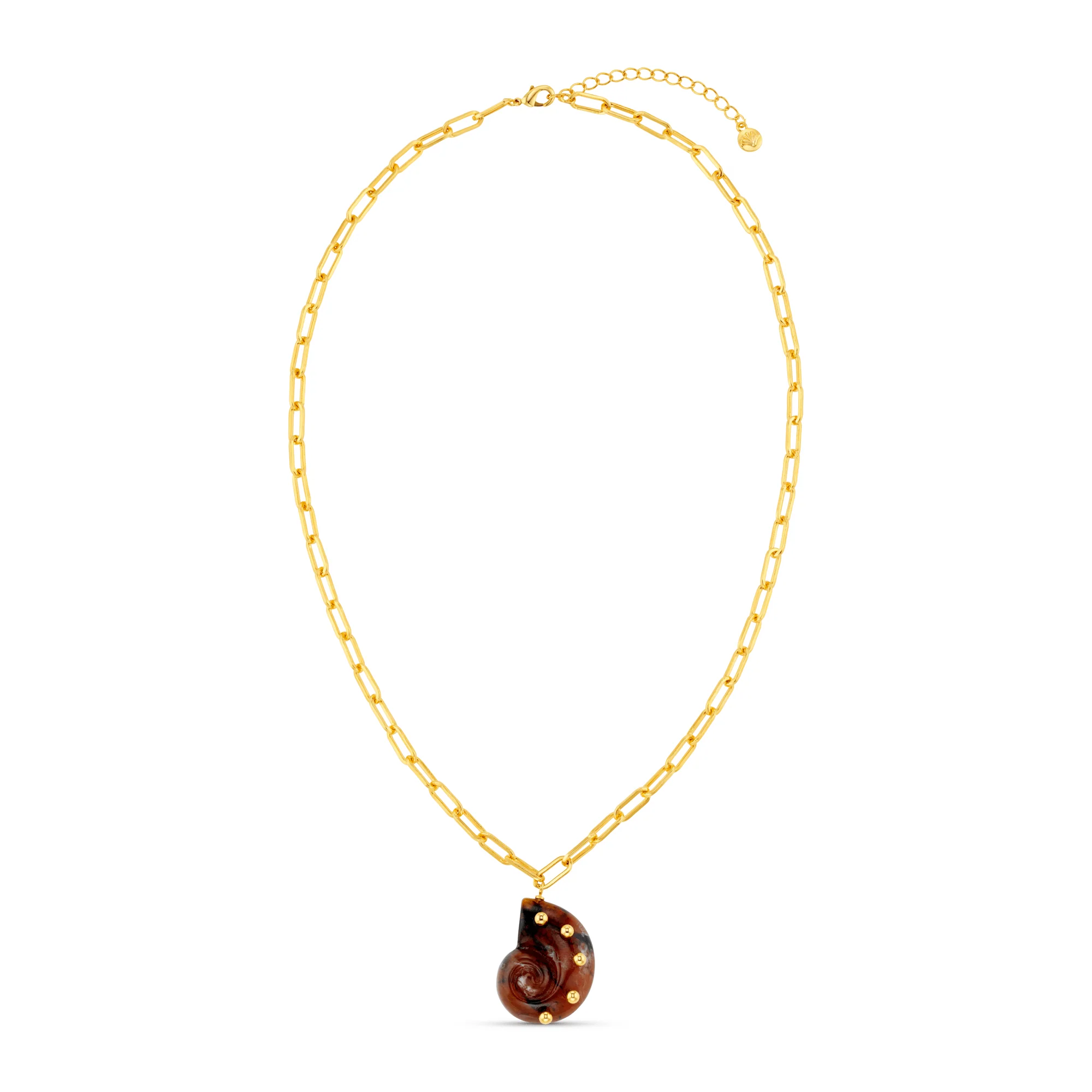 Studded Resin Ammonite Necklace - Image 4