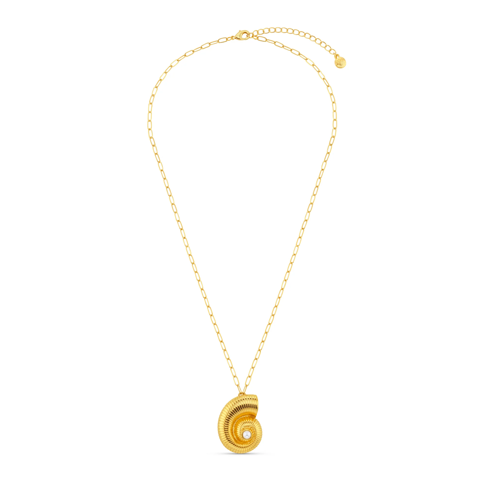 Textured Ammonite Statement Necklace - Image 3