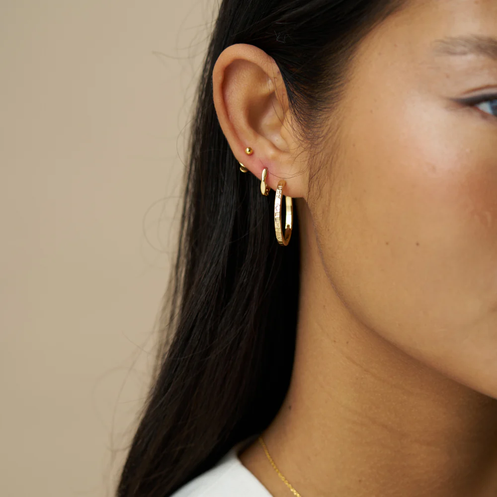 Textured Hoop Ear Stacking Set - Image 2