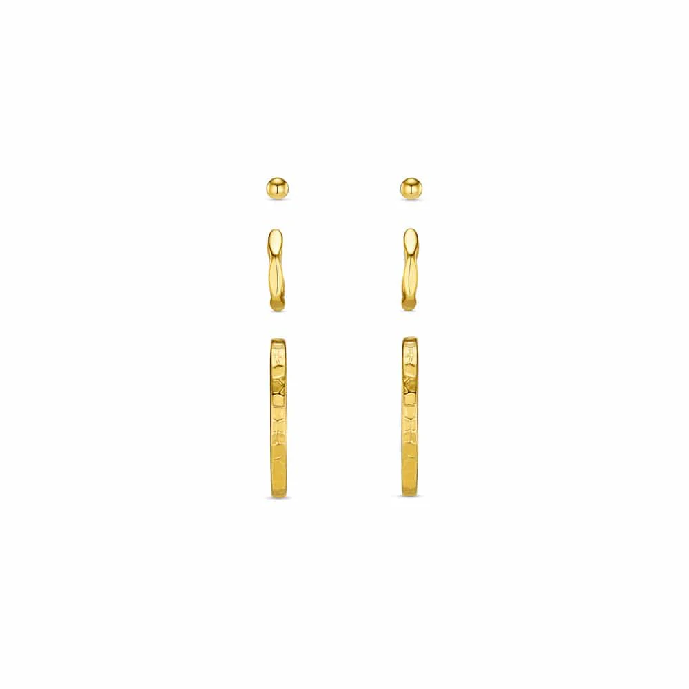 Textured Hoop Ear Stacking Set - Image 3