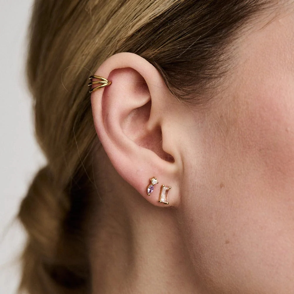 Triple Row Clicker Hoop 8mm - Gold - Image 3