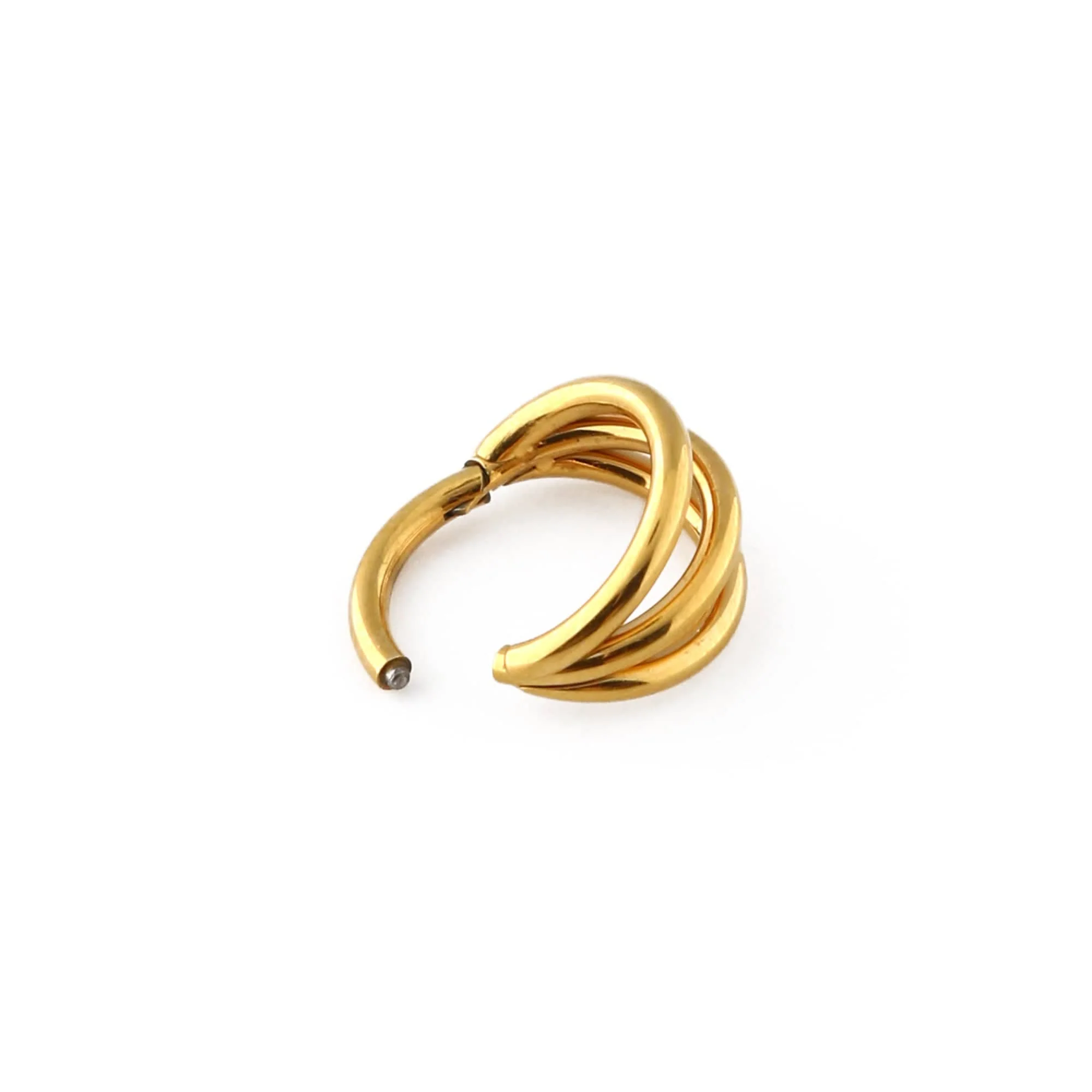Triple Row Clicker Hoop 8mm - Gold - Image 5