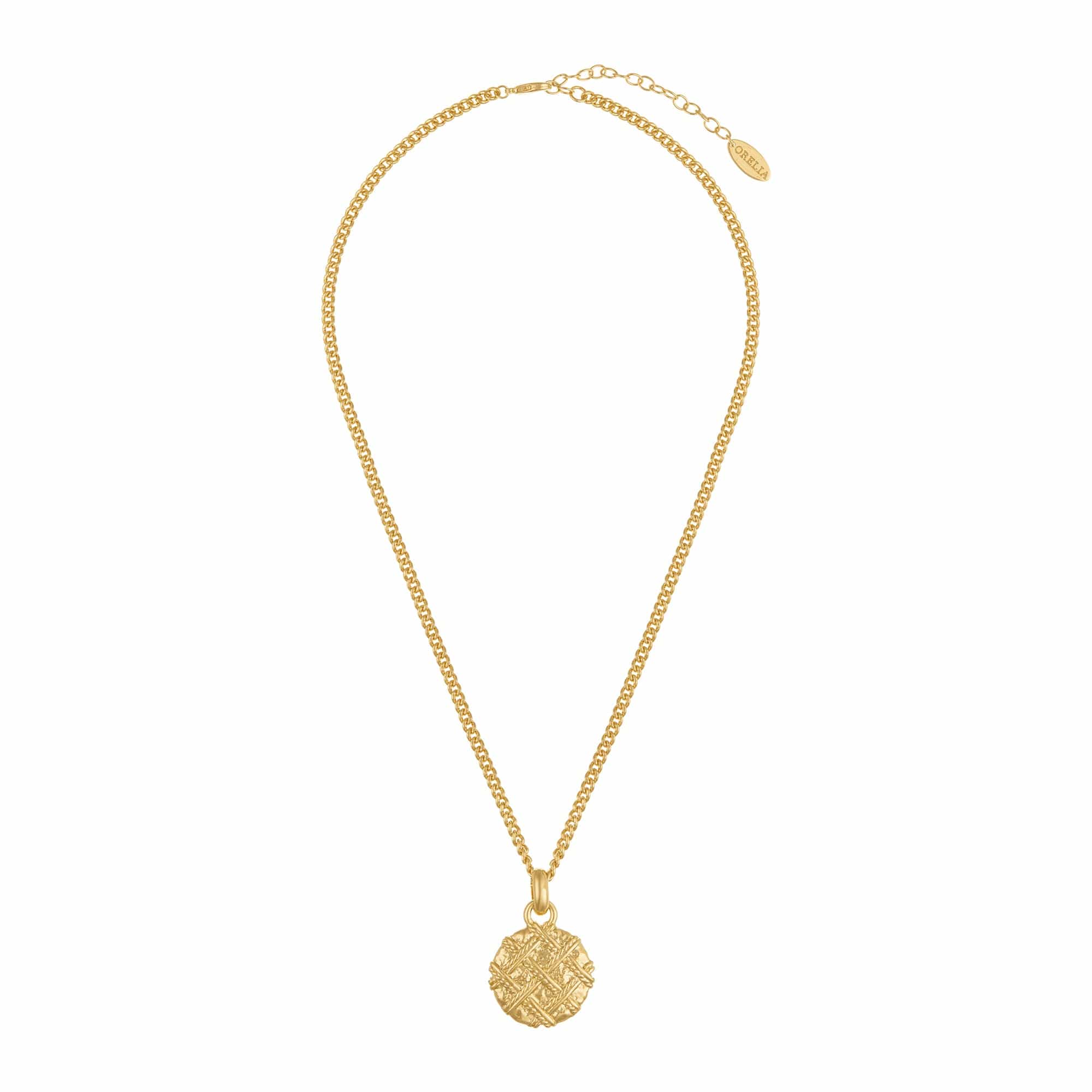 Quilted Texture Medallion Necklace - Image 5