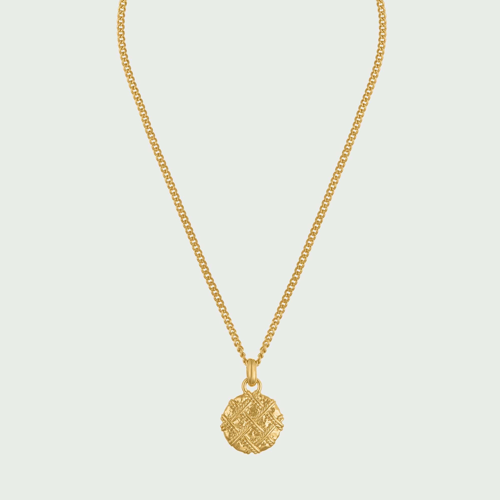 Quilted Texture Medallion Necklace - Image 6