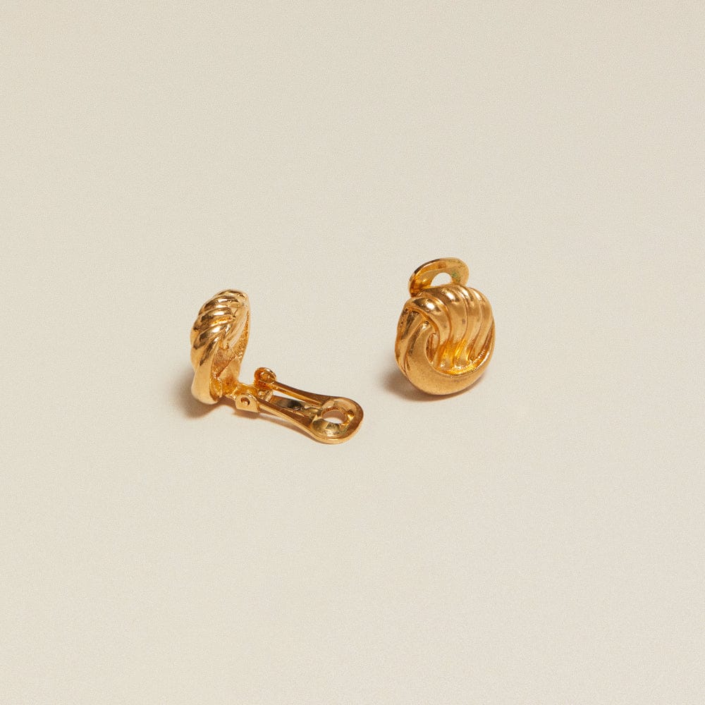 Vintage Sculptural Knot Clip-On Earrings - Image 2