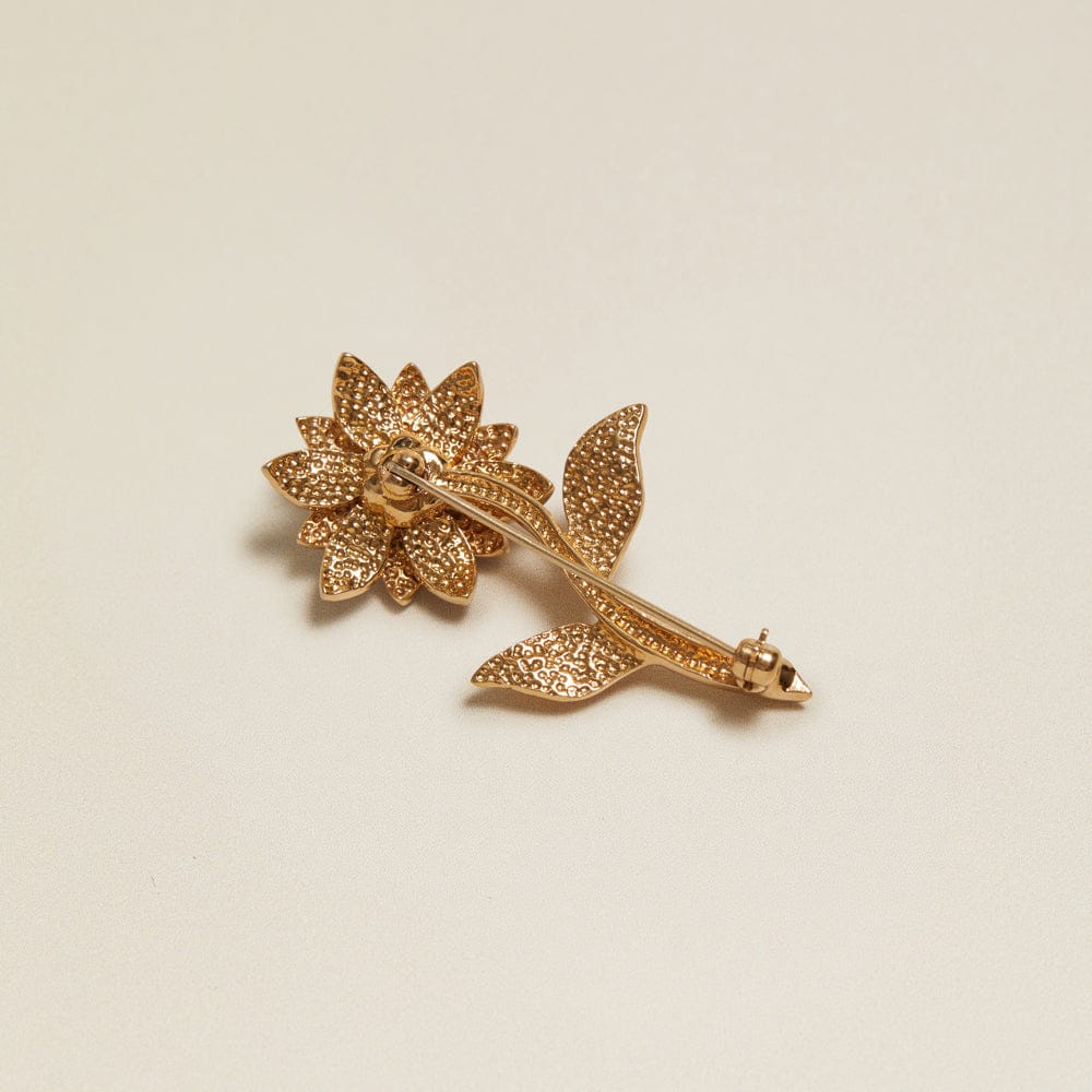 Vintage Single Crystal Flower Brooch - Image 3