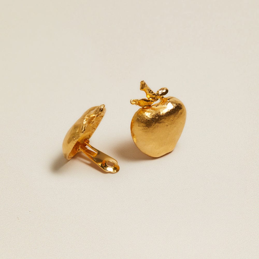 Vintage Statement Apple Clip-On Earrings - Image 3
