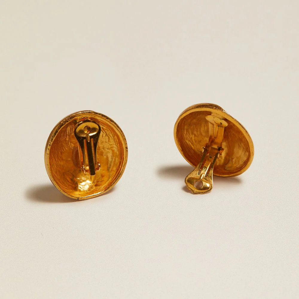 Vintage Statement Round Clip-On Earrings - Image 3