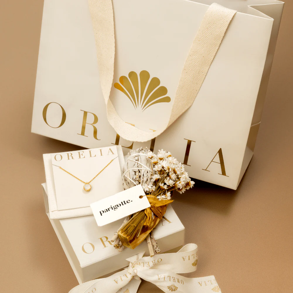 White Opal Swarovski® Crystals Necklace & Palo Santo Luxury Gift Box - Image 2