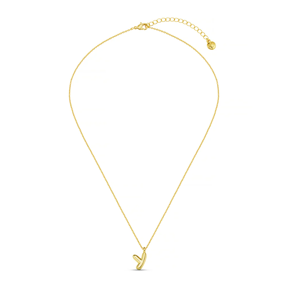 Y Bubble Initial Necklace - Image 3